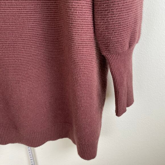 by Anthropologie Ribbed Knit Sweater Dress Size Large Pecan Brown Long Sleeve - Picture 5 of 10